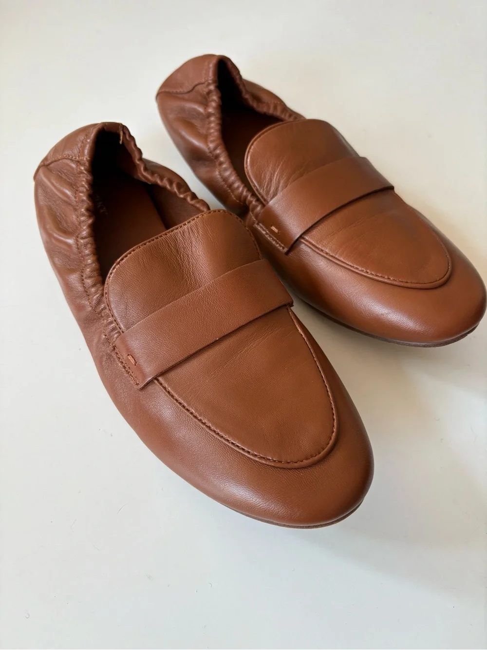 Quince || Italian Leather Soft Loafers in Cognac Flats Penny Classic 10